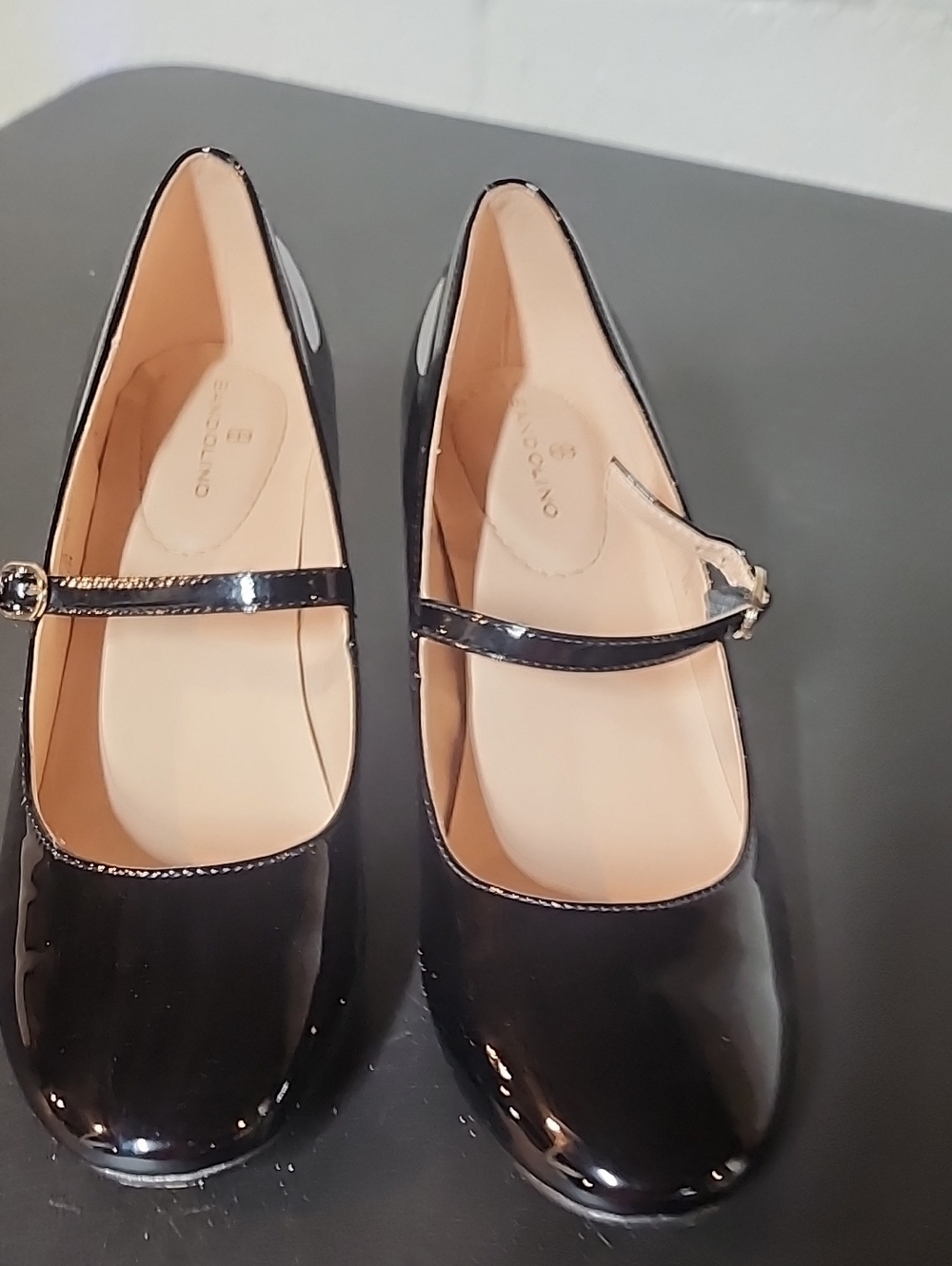 Bandolino Carianne Patent Black Mary Jane Flats with Strap